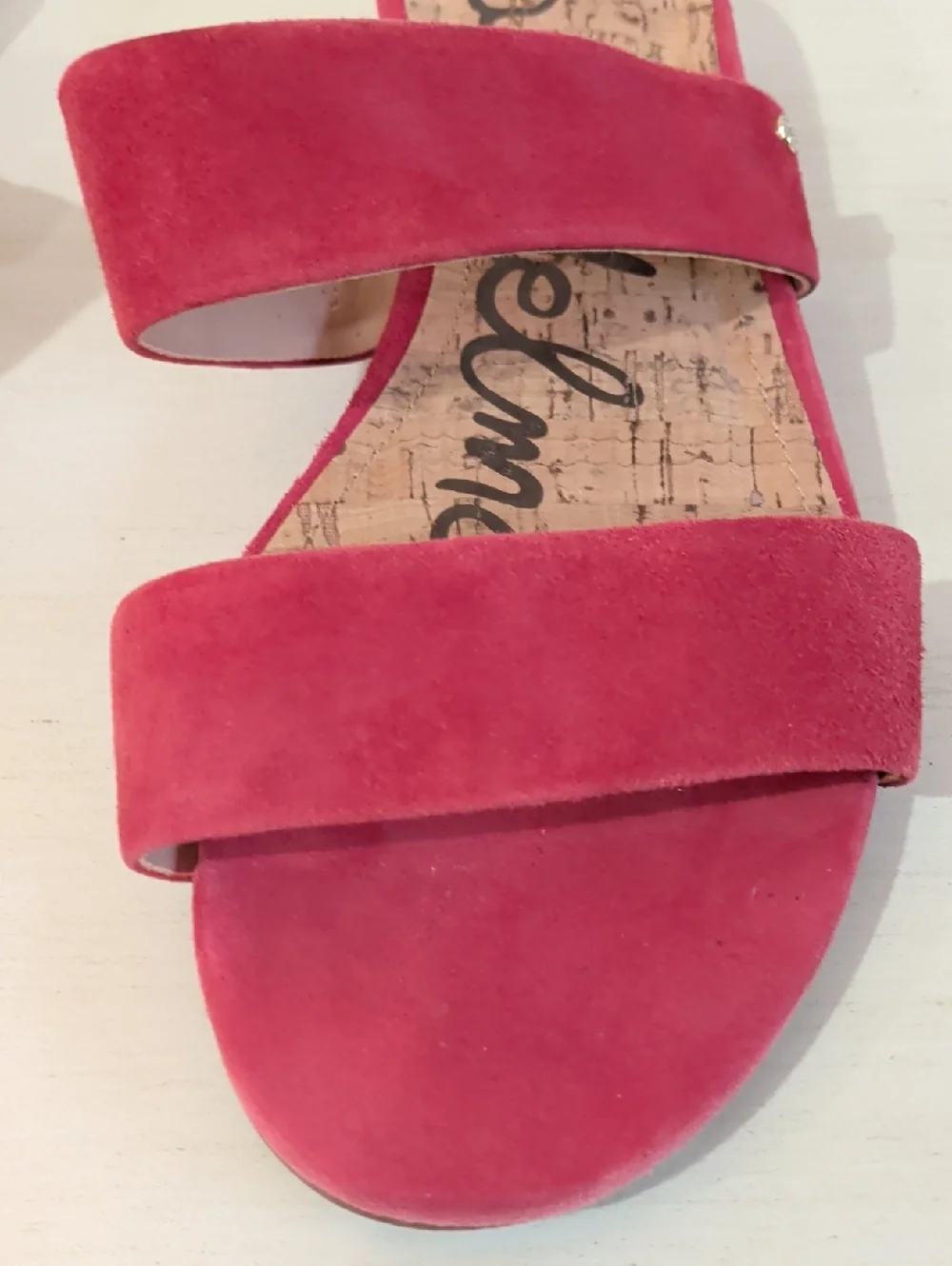 Sam Edelman Red Suede Double-strap Slide Sandals Size 9 - Picture 10 of 13